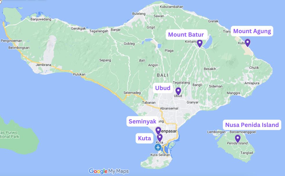 Bali Tourist Map